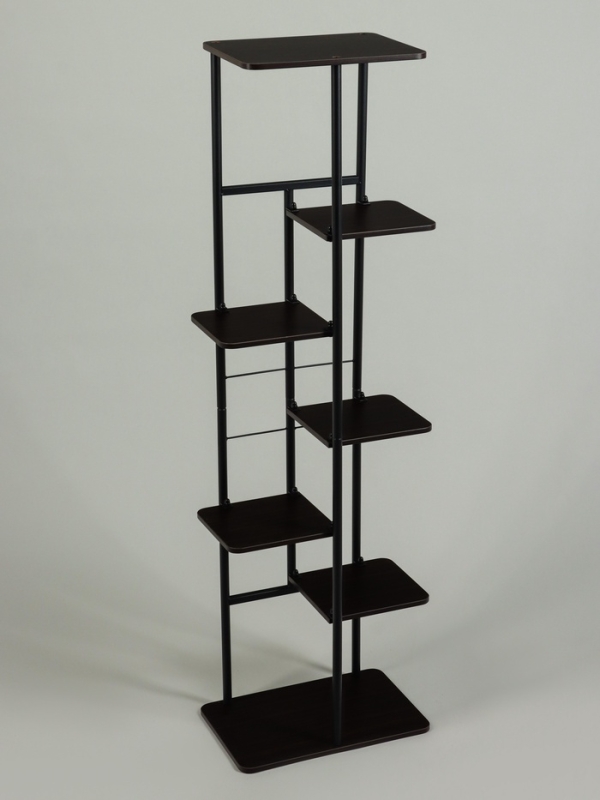 Подставка для цветов Greengo, 7 полок, 36 &times; 23 &times; 120 см, напольная, каркас металл, полки МДФ, чёрная