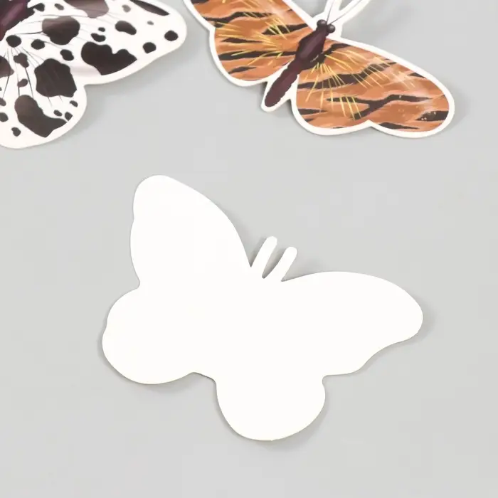 Бабочки картон "Шкуры животных" набор 12 шт h=4-10 см