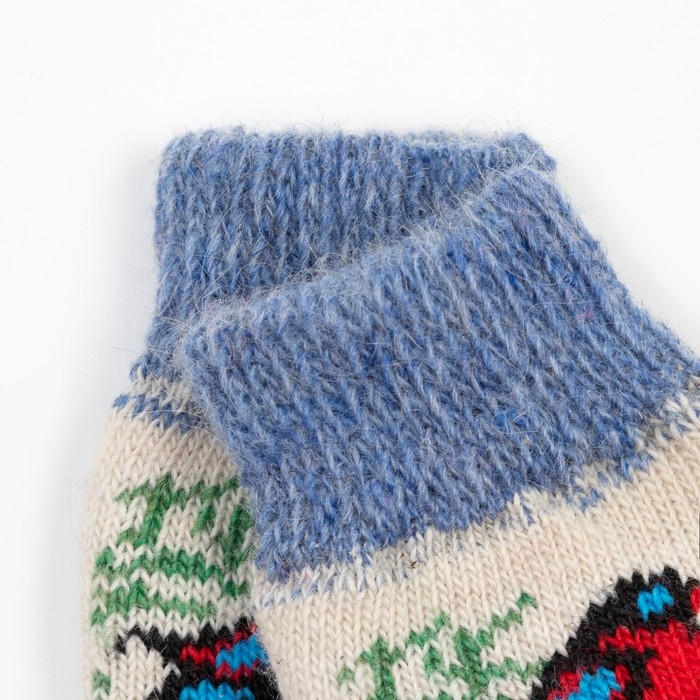 Носки детские шерстяные «Снегирь в лесу», цвет белый, размер 16 Носки детские шерстяные «Снегирь в лесу», цвет белый, размер 16