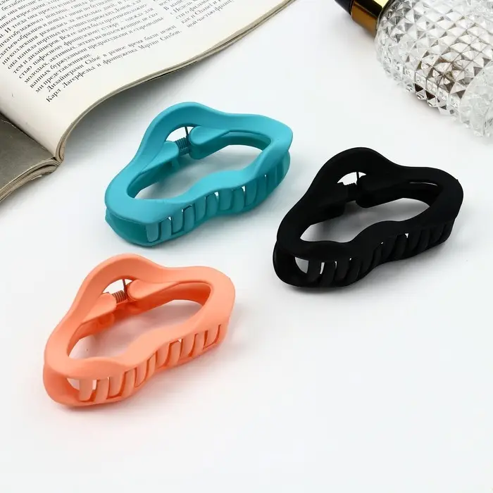 Крабик для волос &laquo;Леона&raquo;, овал геометрия матовый, 8.5 см, МИКС