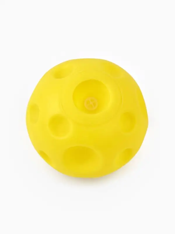 Игрушка пищащая "Мячик планета" для собак, 6,5 см, желтая