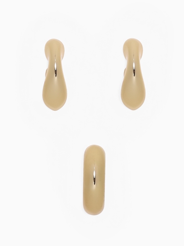 Набор серьги и каффы 3 шт &laquo;Бублик&raquo; капли, цвет золото