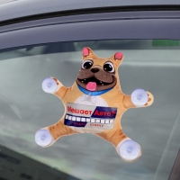 Автоигрушка &laquo;Мешает авто? Бодро отвечу&raquo;, мопс, на присосках, с картой для номера телефона