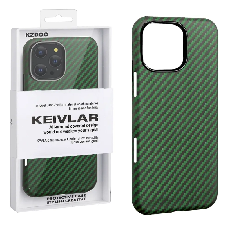 Чехол iPh 16 Pro Max Kevlar Green K-DOO