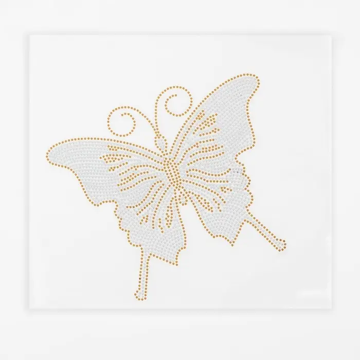 Термоаппликация &laquo;Бабочка&raquo;, с пайетками, 9&times;10.5 см, цвет серебряный, золотой