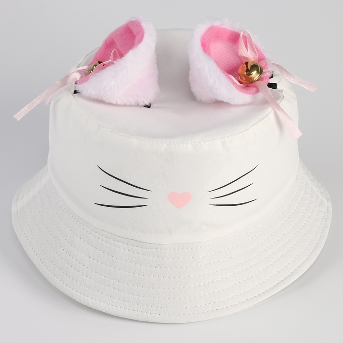 Панама детская для девочки &laquo;Кошка&raquo;, + ушки-заколки, р-р 54