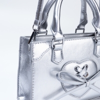 Сумка женская, 20*8*14, отд на молнии, длин ремень, серебро Сумка женская, 20*8*14, отд на молнии, длин ремень, серебро