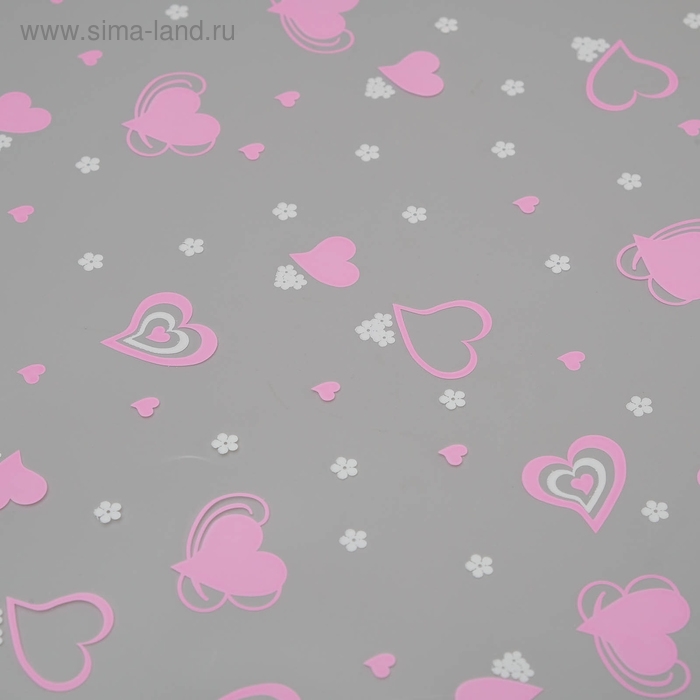 Пленка для цветов "Валентин", розово - белая, 40 мкм 0,70 х 7,5 м