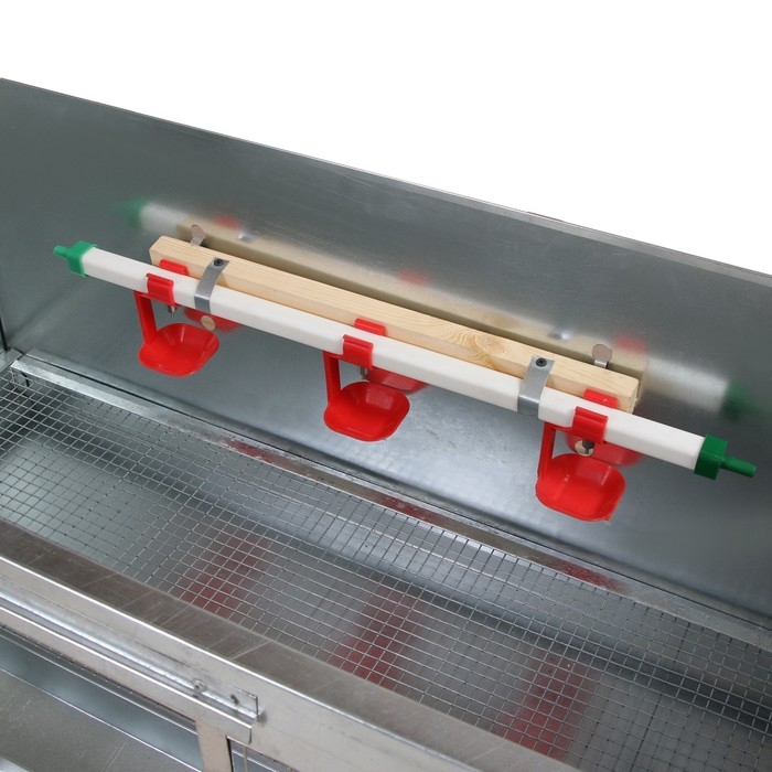 Брудер для цыплят, 100 × 40 × 45 см, с поддоном, кормушкой и поилкой, металлический Брудер для цыплят, 100 × 40 × 45 см, с поддоном, кормушкой и поилкой, металлический