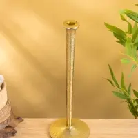 Подсвечник "Флейта" алюминий 37 см, цв. золото