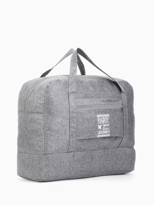 Сумка дорожная на молнии, серая