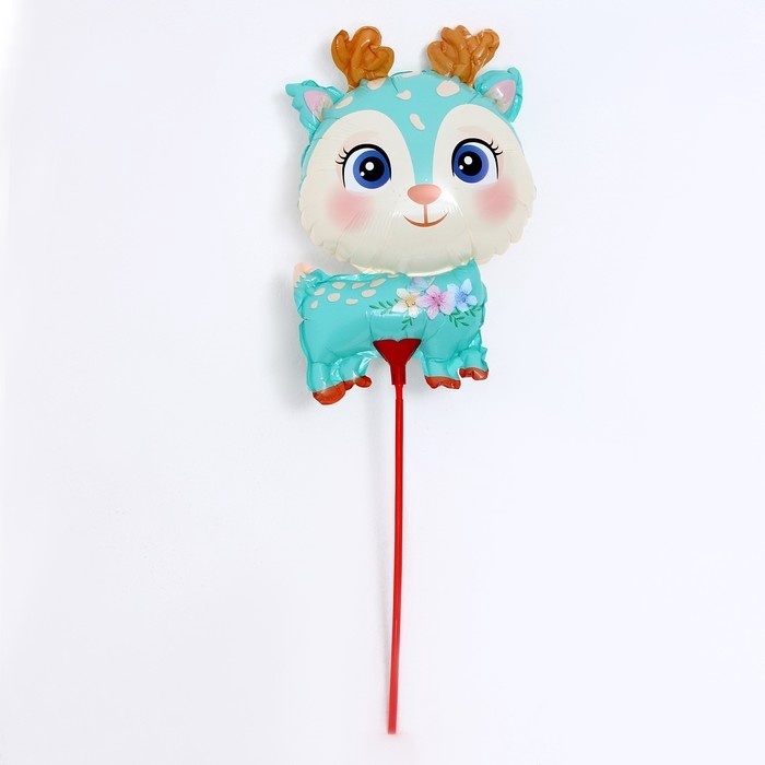 Воздушные шары фольгированные 15 Воздушные шары фольгированные 15" «Оленёнок», 5 шт., с палочкой