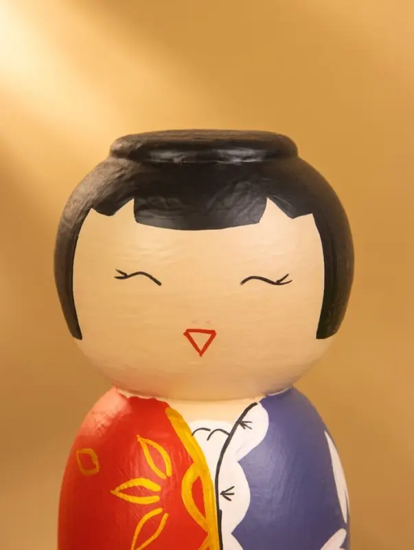 Деревянная кукла кокеши "Такаши" 7х7,5х15 см