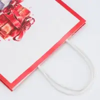 Пакет бумажный подарочный новогодний крафт &laquo;Подарки&raquo; 18&times;8&times;25 см