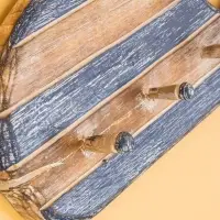 Вешалка "Кит" с 3 крючками, дерево 44х2х18 см, цв. синий