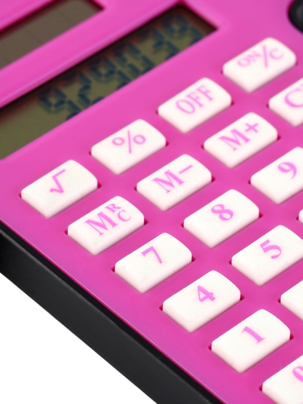 Калькулятор настольный "Домик" 08-разрядный, малиновый