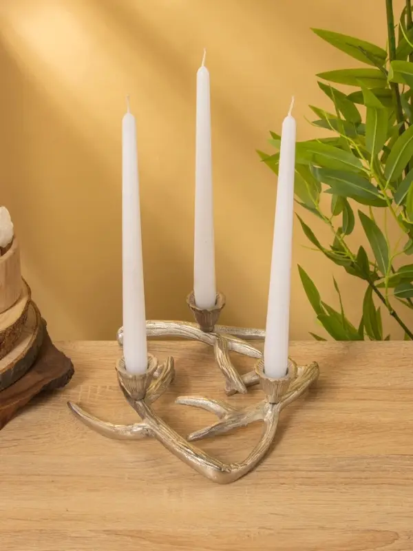 Подсвечник на 3 свечи "Рога" алюминий 23,5х23х6,5 см