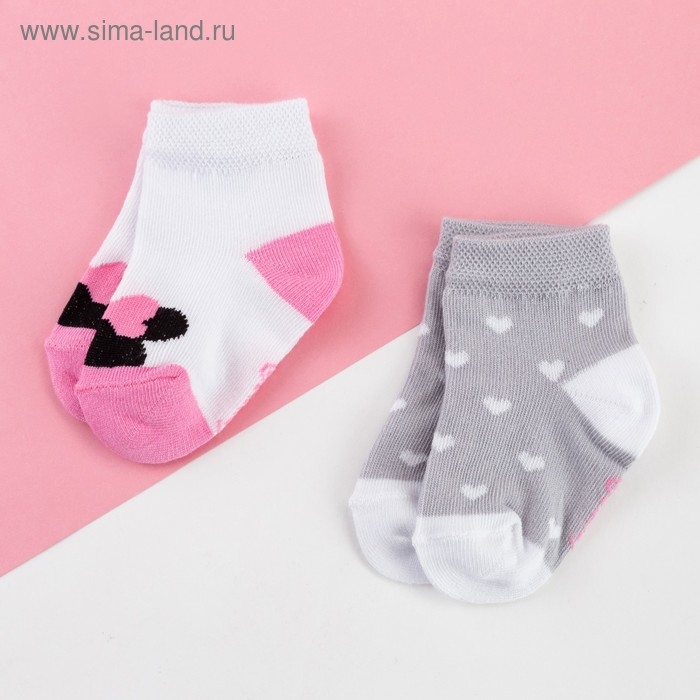 Набор носков Минни Маус, 2 пары, 10-12 см