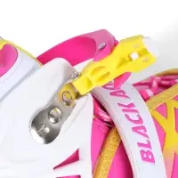 Коньки раздвижные BlackAqua, р. 39-42, для фитнеса, с роликовой платформой, цвет фуксия