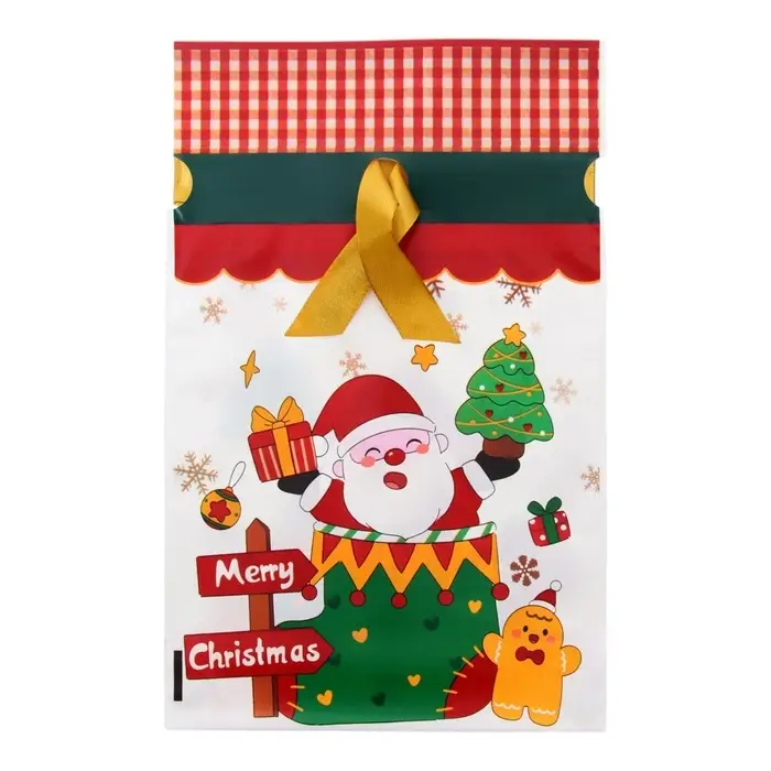 Пакет полиэтиленовый подарочный, с завязками "Подарки" МИКС, 15х23 см