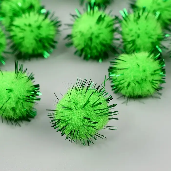 Детали для декора &laquo;Бомбошки с блеском&raquo;, набор 50 шт., размер 1 шт. &mdash; 1,5 см, цвет зелёно-золотой