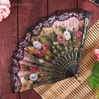 Веер пластик "Цветы" МИКС 24 см Веер пластик "Цветы" МИКС 24 см