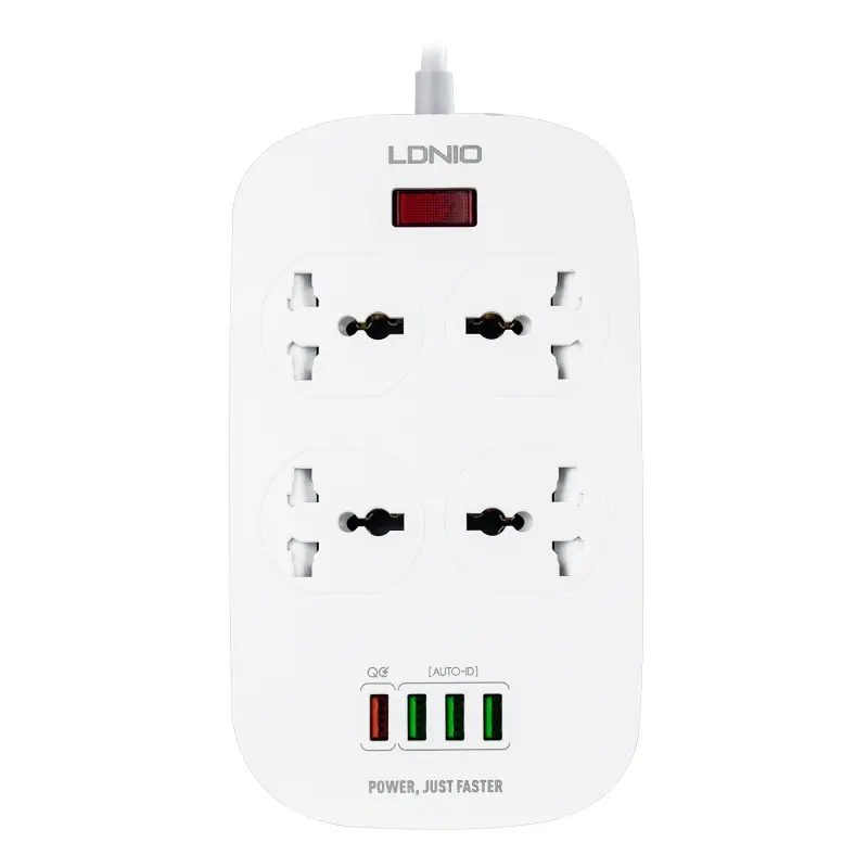 Сетевой фильтр на 4 розетки + 4USB SC4407 EU LDNIO белый (30шт/кор)