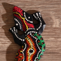 Панно настенное "Геккон цветной" дерево 20х6х1 см