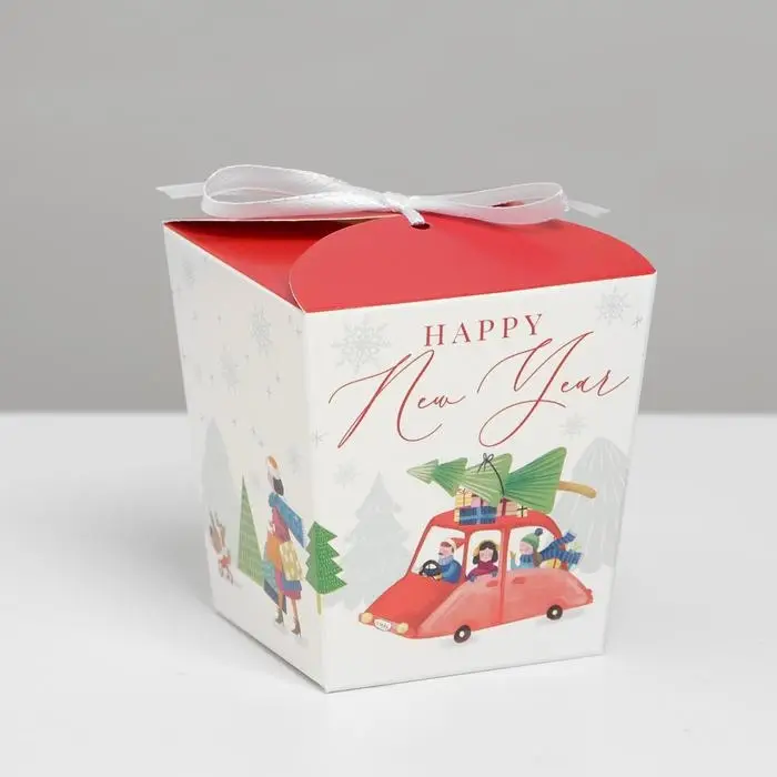 Бонбоньерка новогодняя &laquo;Город&raquo;, 7,5 х 8 х 7,5 см, Новый год