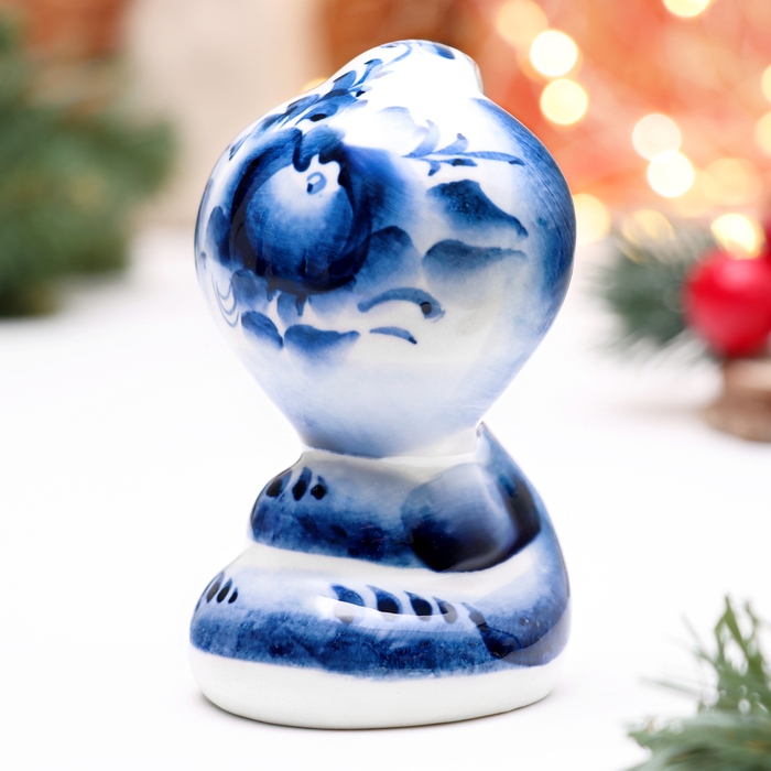 Сувенир "Кобра большая", гжель,  10см