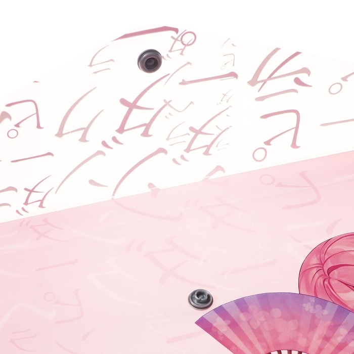 Папка-конверт на кнопке А4, 160 мкм, ErichKrause "Manga Girls", полупрозрачная, глянцевая, микс