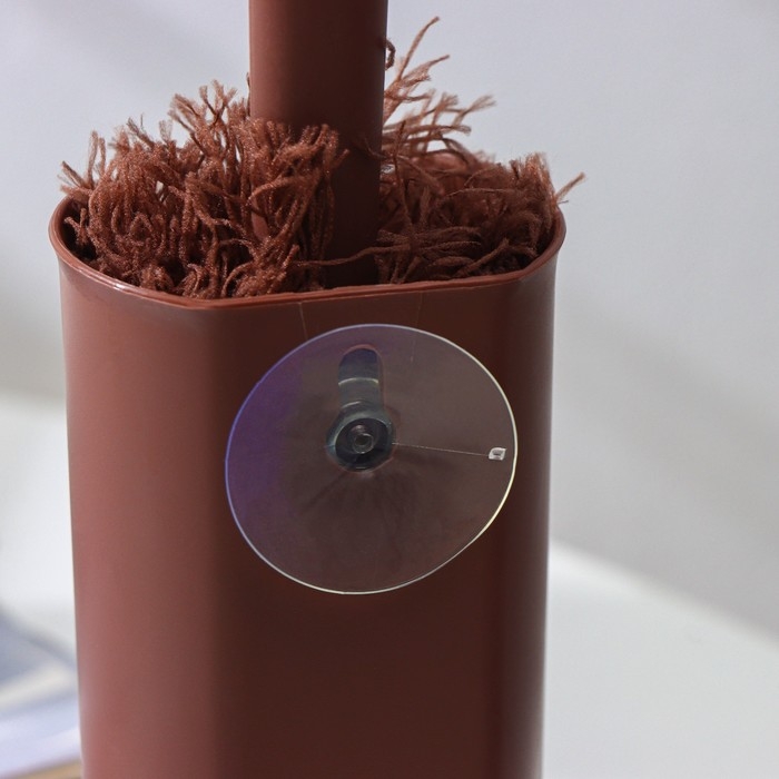 Щётка для удаления пыли Доляна &laquo;Антистатик&raquo;, 29 см, с подставкой на присоске, микрофибра, цвет коричневый