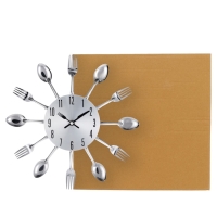 Часы настенные, серия: Кухня, "Столовые приборы", дискретный ход, d-31 см, циферблат 13.5 см