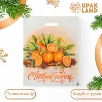 Пакет &laquo;Мандаринки с новым годом&raquo;, полиэтиленовый с вырубной ручкой, 38&times;47 см