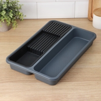 Лоток для столовых приборов и ножей, 40&times;26&times;5,1см, 2 отделения