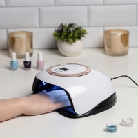 Лампа для гель Luazon LUF-12, UV/LED, 168 Вт, 42 диода, таймер 10/30/60/99 с, бело-золотая