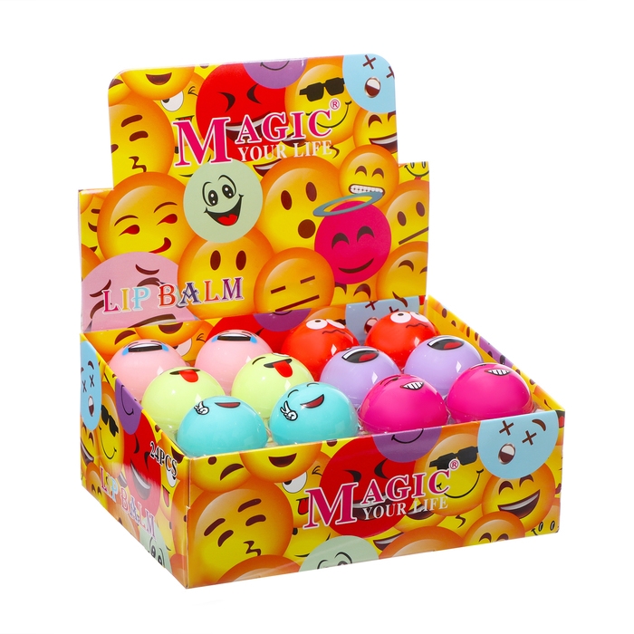 Бальзам для губ &laquo;Смайлики&raquo;, микс цветов и ароматов