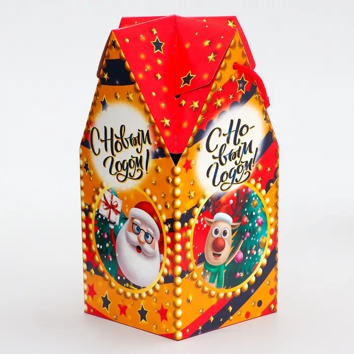 Коробка новогодняя подарочная складная &laquo;Приветики&raquo; 10.5&times;10.5&times;21.5 см