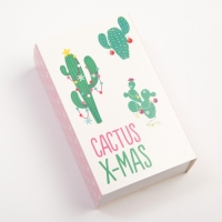 Набор новогодних женских носков "Кактусы" размер 36-40 (23-25 см), 2 пары