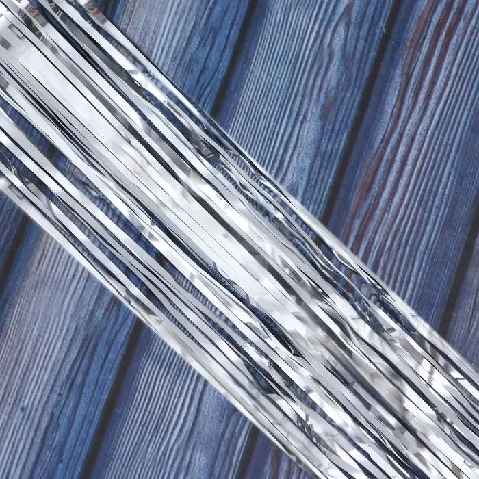 Дождик новогодний серебристый, b-7,5 см, L-200 см