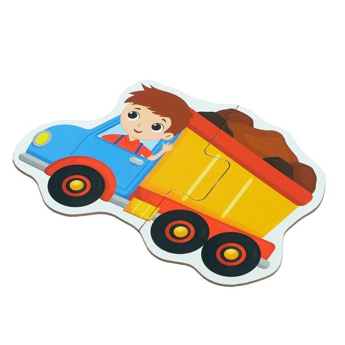 Макси пазлы &laquo;Машины на стройке&raquo;, 5 пазлов, 10 деталей