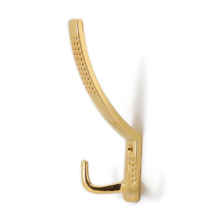 Крючок мебельный ТУНДРА TKT001, трехрожковый, золото