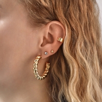 Набор серьги и каффы 9 шт. &laquo;Кольца&raquo; переплетение, цвет золото