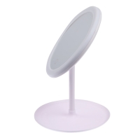 Зеркало KZ-09, подсветка, настольное, АКБ, 2500 мАч, 3 режима, поворот 90&deg;, белое