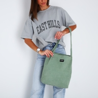 Сумка шопер вельветовый без застёжки, зелёный