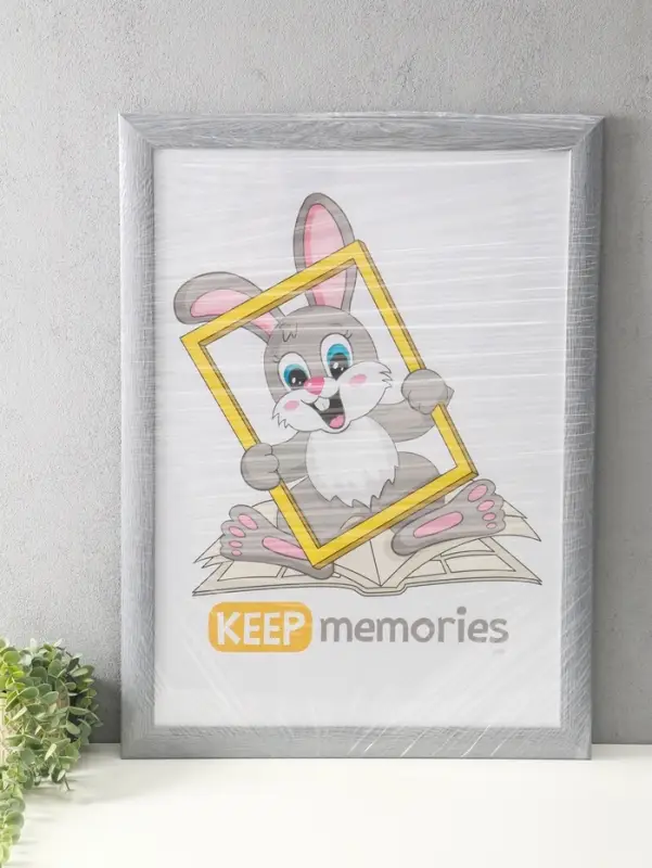 Фоторамка для фото 50х70 см "Luxe Elegance" пластик, серо-голубой, (пластик экран)