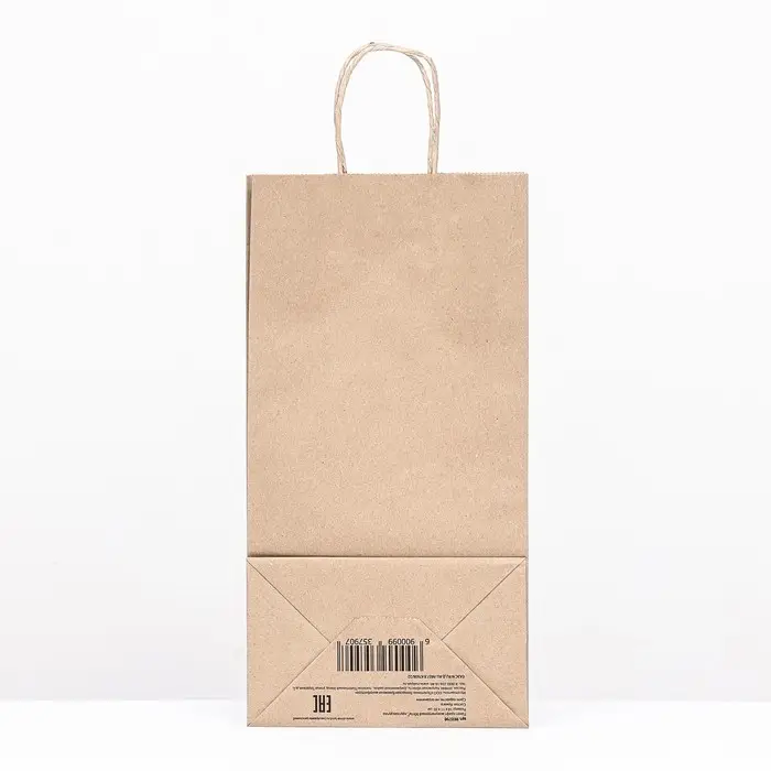 Пакет бумажный крафт 90 г/м&sup2;, круглая ручка 11 х 18 х 35 см