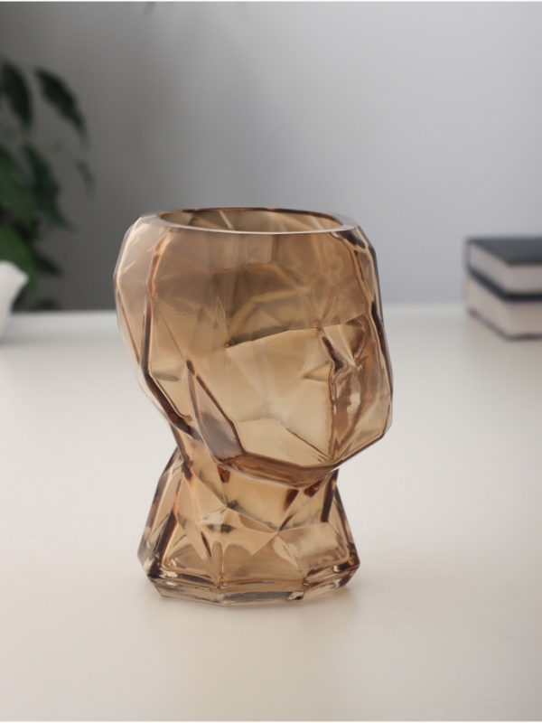 Ваза стекло настольная "Бетти" h-16х13 см, коричневый