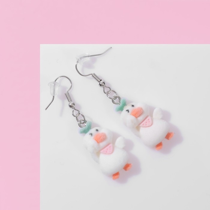 Серьги детские &laquo;Выбражулька&raquo; гусь, цветные