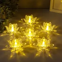 Светодиодная свеча LED "Свеча в лотосе" 3хLR1130, прозрачный 10,5х10,5х4,5 см